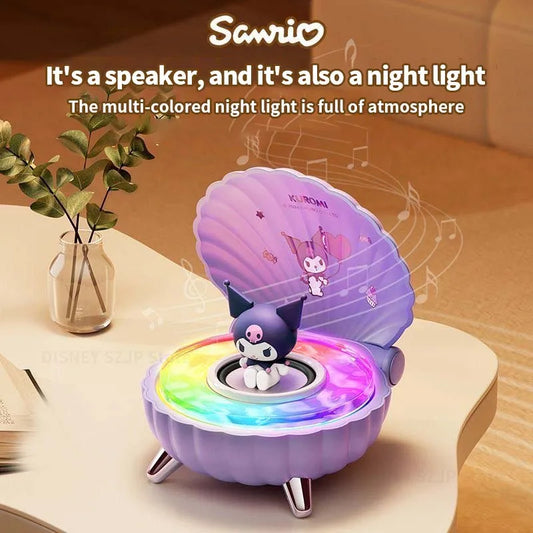 Sanrio Kuromi Mini Bluetooth Speakers K39 Kawaii My Melody Shell Series Wireless Portable Night Light Speakers Anime Girl Gifts