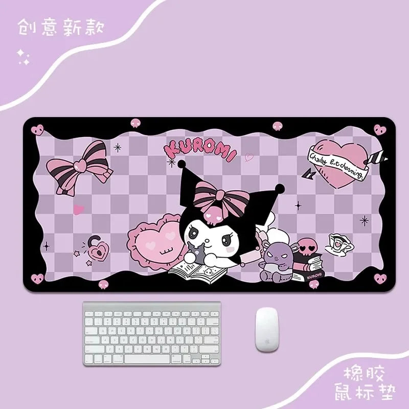 Cartoon Sanrio HelloKitty Kuromi Lotso Around Cute Mouse Pad Large Student Office Thick Wear-Resistant Computer Game Desk Mat