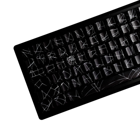 YMDK 134 Key Spider Web 2.0V Shine Through Theme Cherry Profile Side-Lit PBT Dye Sublimation Keycaps for MX Mechanical Keyboards