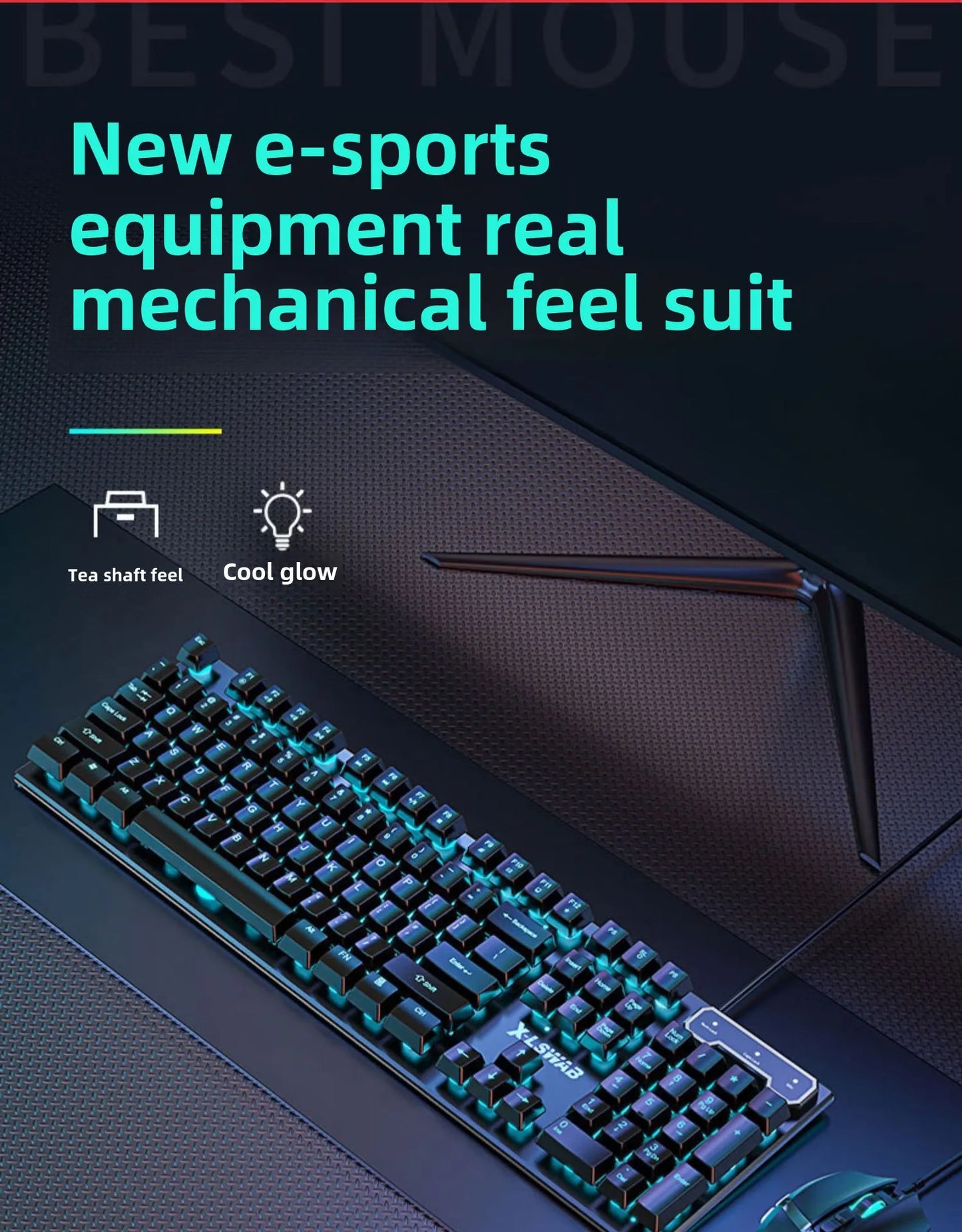 trendy Wired USB RGB Gaming Keyboard and Mouse Combo Ergonomic Waterproof Keyboard and Mouse Combos Set for Desktop Gamers