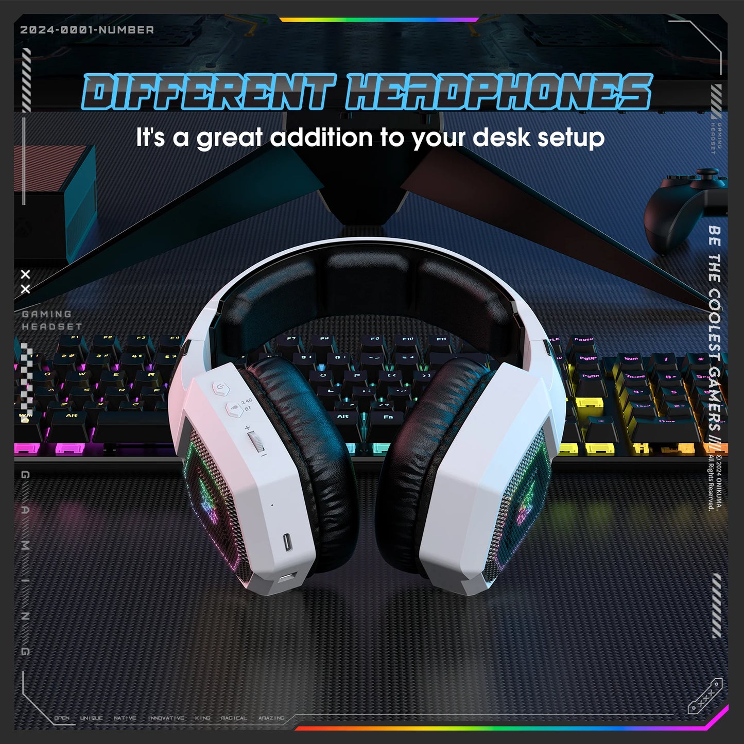 GT806 2.4GHz Wireless Gaming Headset HiFi Sound Quality PcLaptop With Microphone Noise Canceling Gaming Headphone For PC
