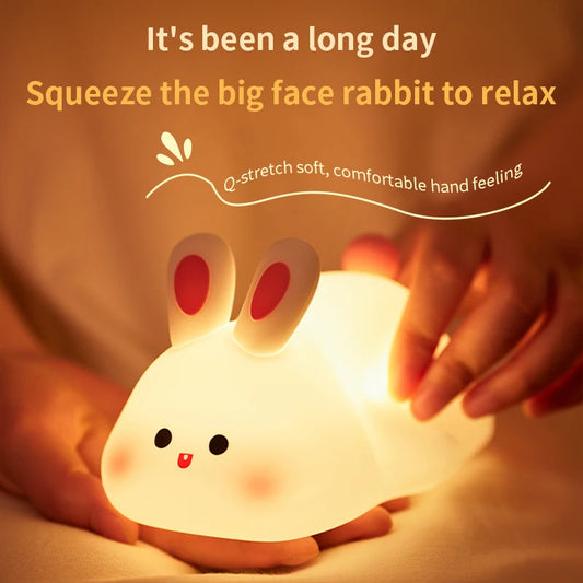 Emotional Support Night Light, Soft Squishy Bunny Vibes!