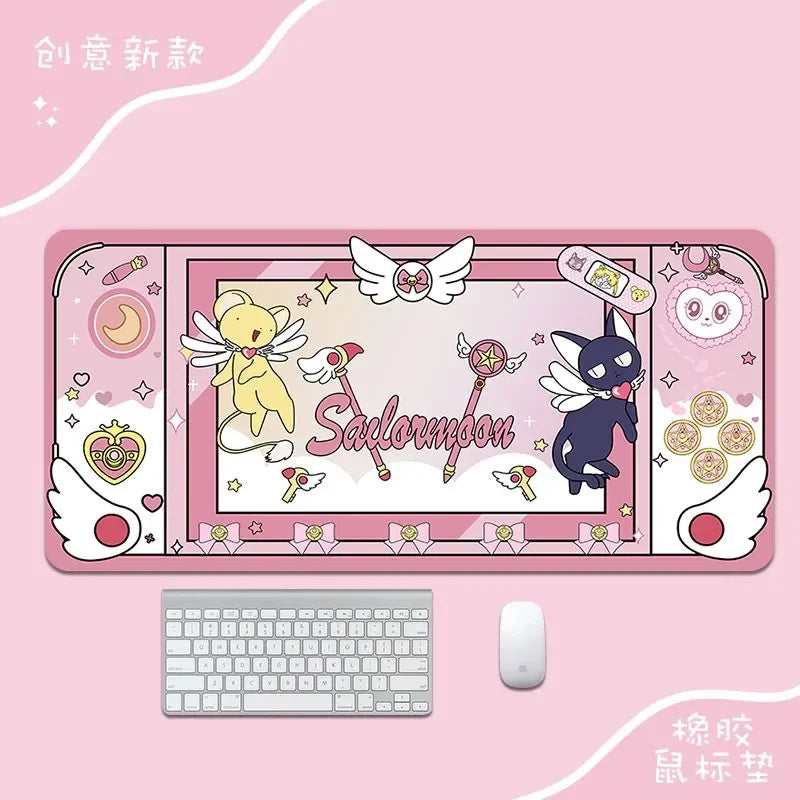 Cartoon Sanrio HelloKitty Kuromi Lotso Around Cute Mouse Pad Large Student Office Thick Wear-Resistant Computer Game Desk Mat