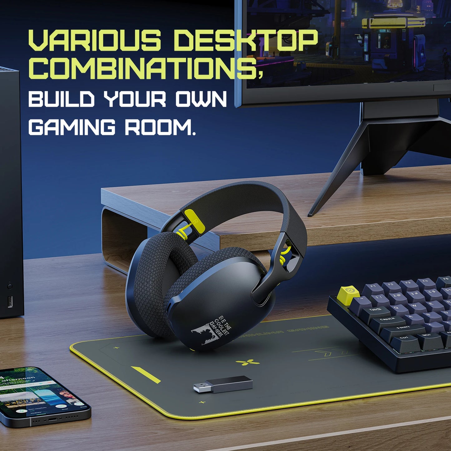 GT806 2.4GHz Wireless Gaming Headset HiFi Sound Quality PcLaptop With Microphone Noise Canceling Gaming Headphone For PC
