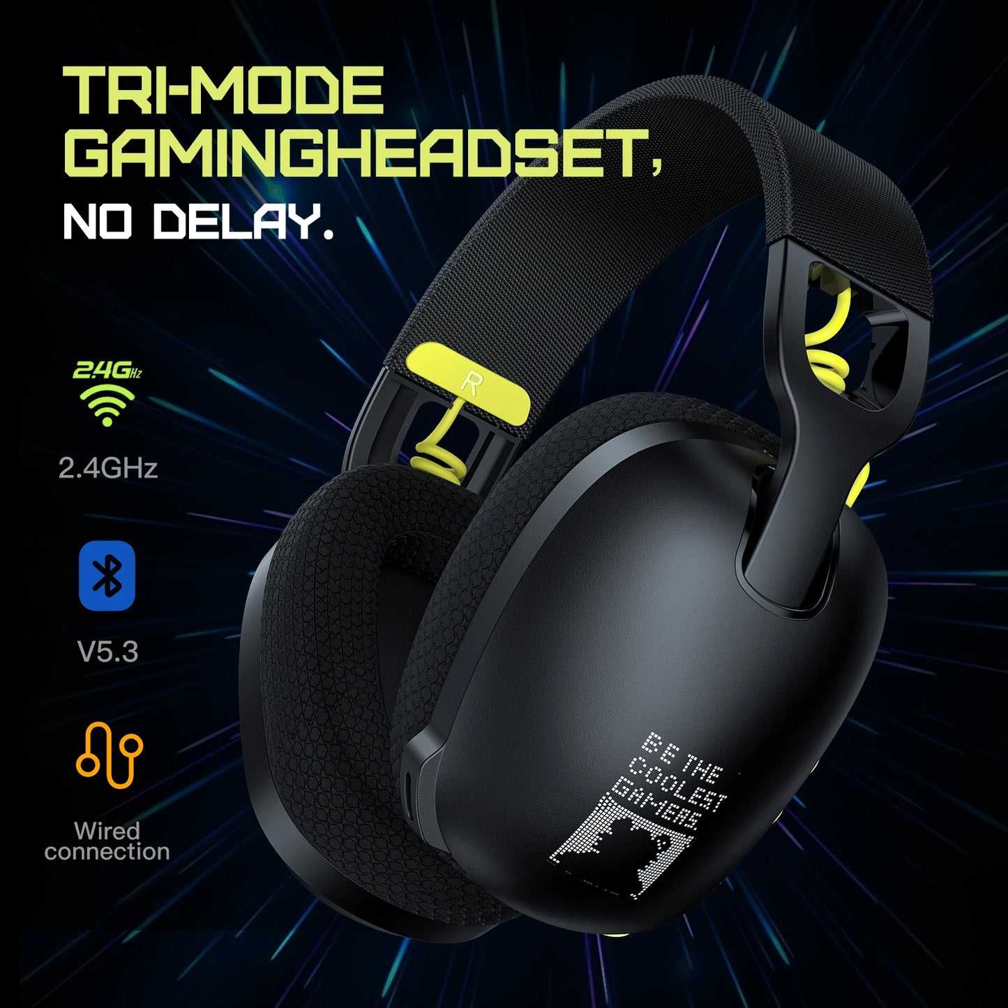 GT806 2.4GHz Wireless Gaming Headset HiFi Sound Quality PcLaptop With Microphone Noise Canceling Gaming Headphone For PC