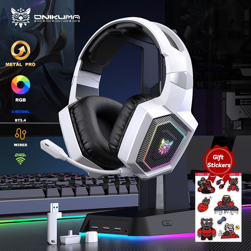 GT806 2.4GHz Wireless Gaming Headset HiFi Sound Quality PcLaptop With Microphone Noise Canceling Gaming Headphone For PC