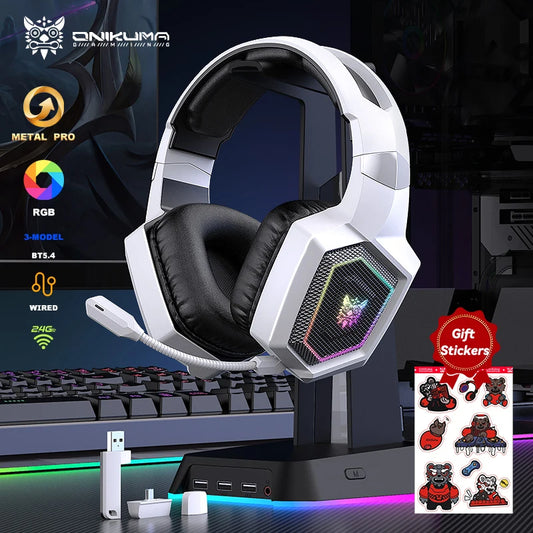 GT806 2.4GHz Wireless Gaming Headset HiFi Sound Quality PcLaptop With Microphone Noise Canceling Gaming Headphone For PC