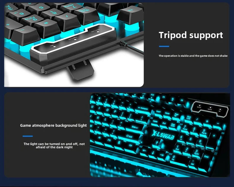 trendy Wired USB RGB Gaming Keyboard and Mouse Combo Ergonomic Waterproof Keyboard and Mouse Combos Set for Desktop Gamers