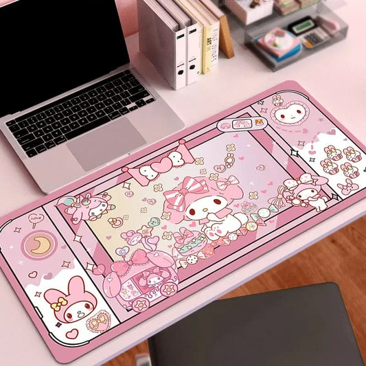Cartoon Sanrio HelloKitty Kuromi Lotso Around Cute Mouse Pad Large Student Office Thick Wear-Resistant Computer Game Desk Mat
