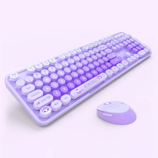 Colorful Sweet Wireless Keyboard And Mouse Set - Combo Pack for Sweet Home Decor And Personal Use