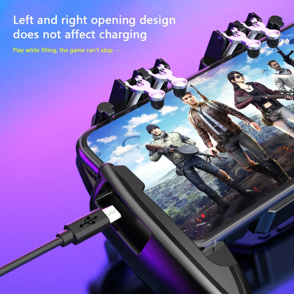 For PUBG Mobile Joystick Controller L1R1 Trigger Gamepad for iOS Android Six 6 Finger Call of Duty Mobile Gamepad Cooling Fan