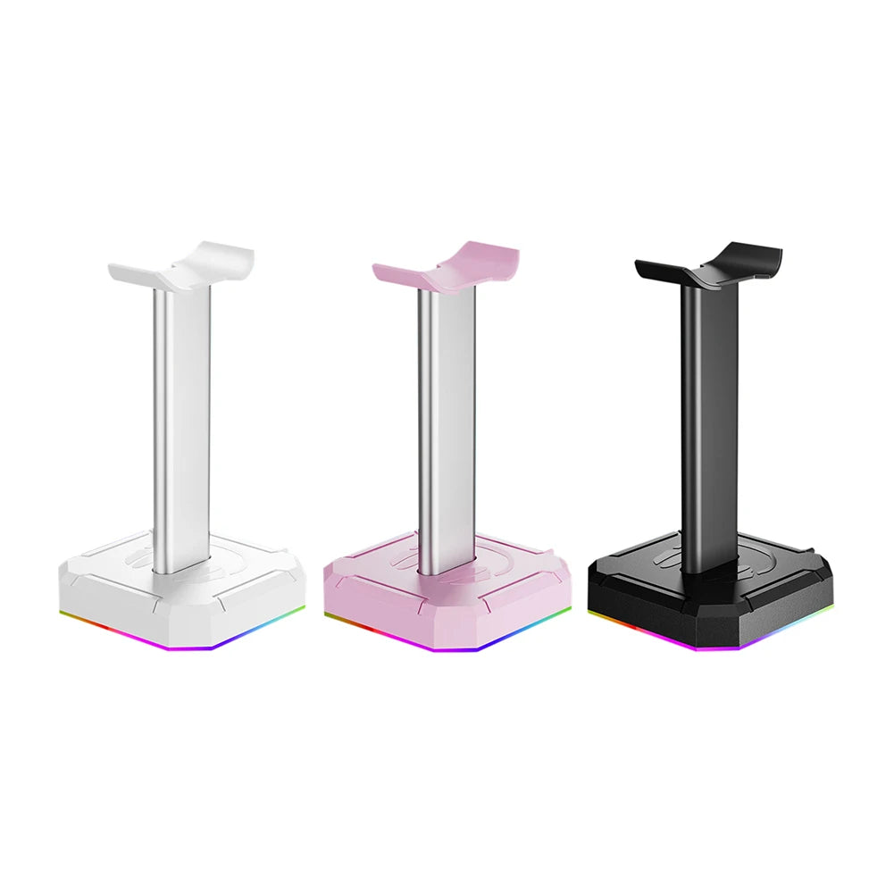 Headphone Bracket Display Rack RGB Backlight Head Mounted Headphone Stand Holder Desktop Organizer Vertical Bracket Hanger