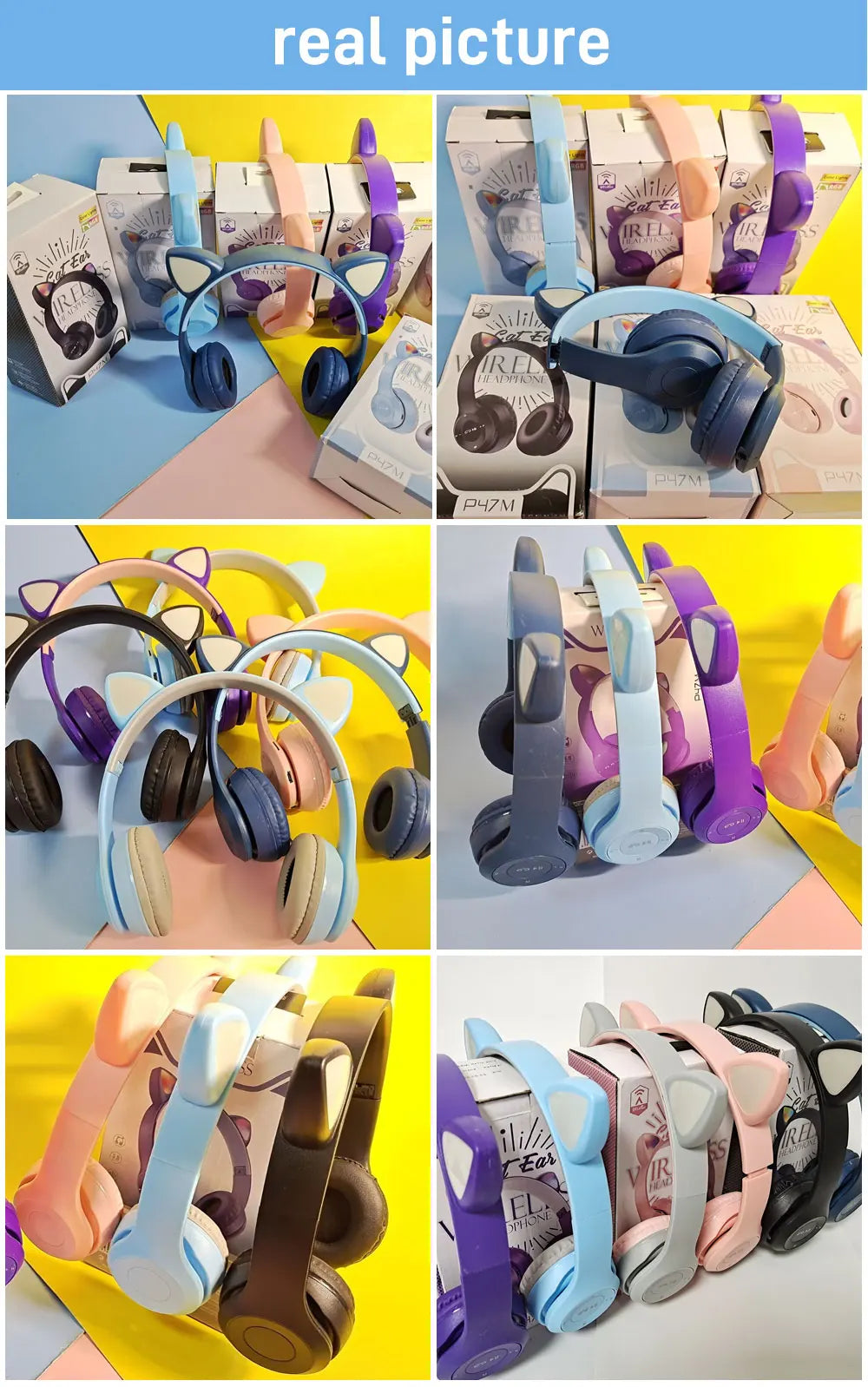 Cute Cat Ear Headphone Flash Light with Mic Control LED Stereo Music Helmet Phone Wireless Bluetooth Headset Holidays Gift