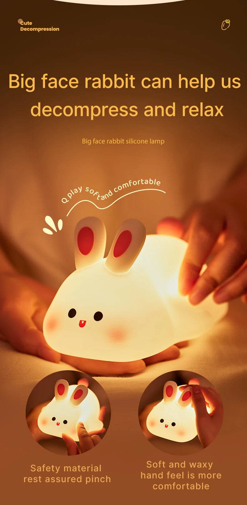 LED Night Light Squishy Novelty Lamp 3 Level Dimmable Nightlight for your RGB full of lights gaming table!!