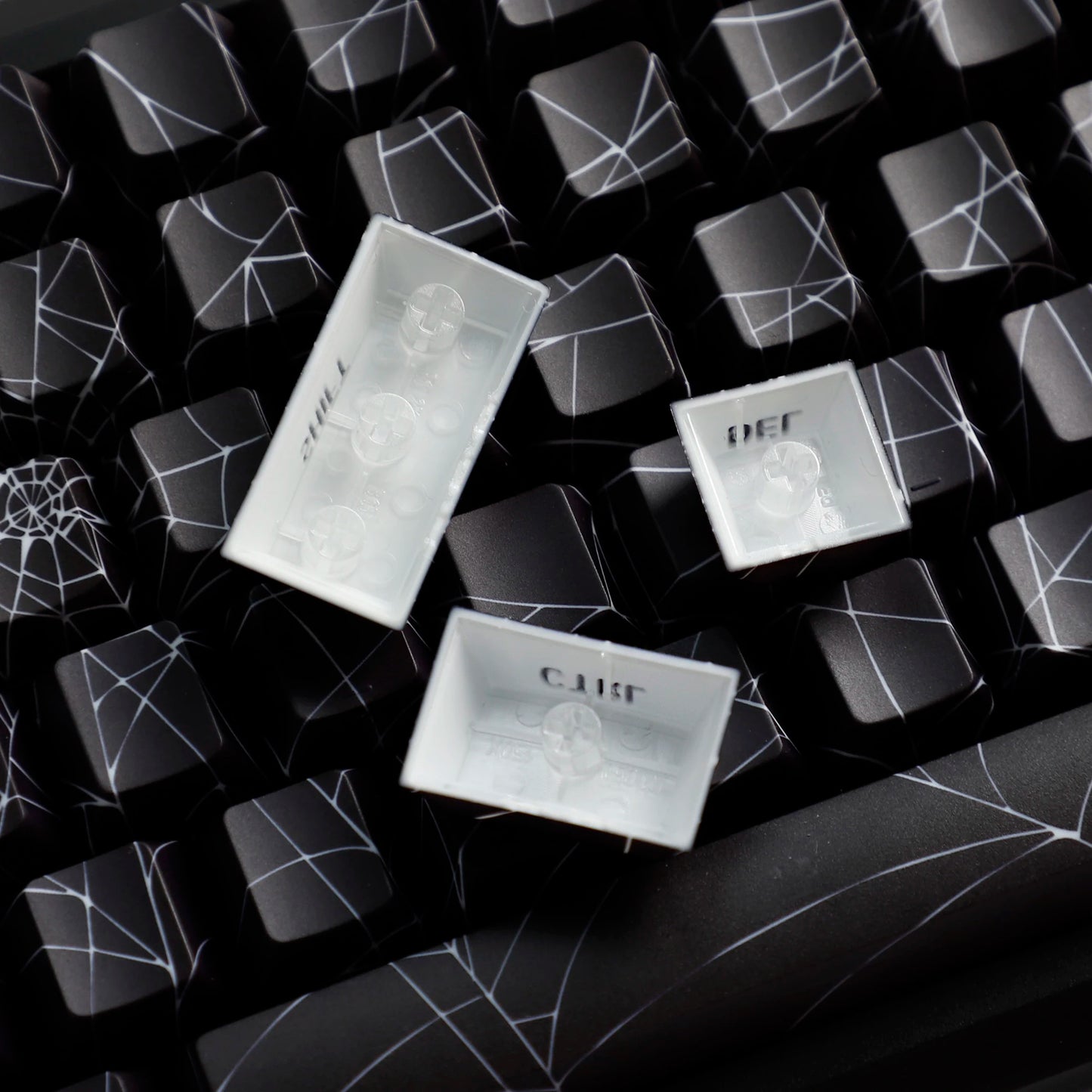 YMDK 134 Key Spider Web 2.0V Shine Through Theme Cherry Profile Side-Lit PBT Dye Sublimation Keycaps for MX Mechanical Keyboards