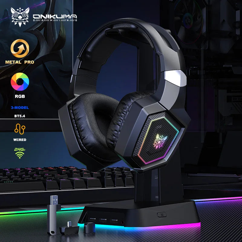 GT806 2.4GHz Wireless Gaming Headset HiFi Sound Quality PcLaptop With Microphone Noise Canceling Gaming Headphone For PC